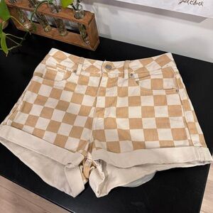 Pacsun 26” Checkered Denim Shorts
